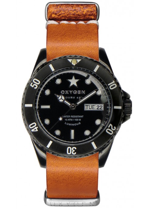 Diver Vintage 42 Black Cat Orange Strap