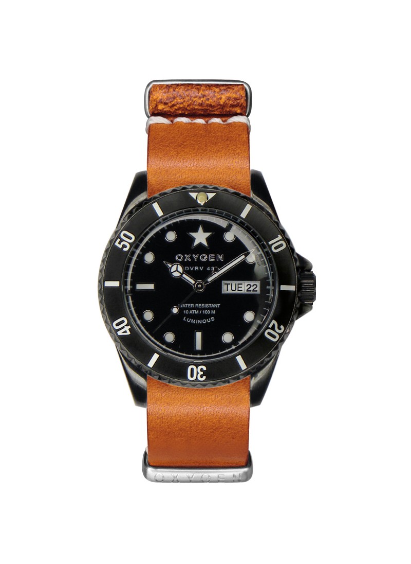 Diver Vintage 42 Black Cat Orange Strap